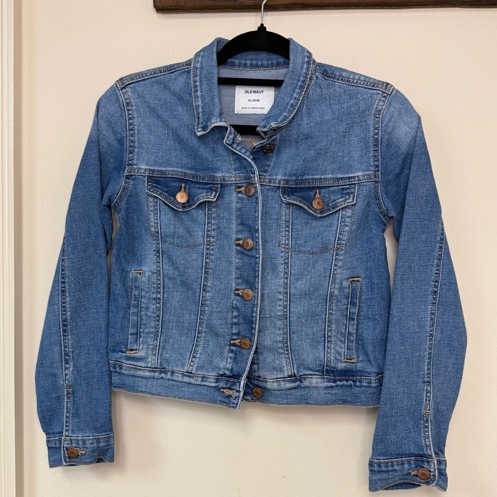 Old Navy: Girls Blue Denim Jean Jacket, Size XL (14/16)